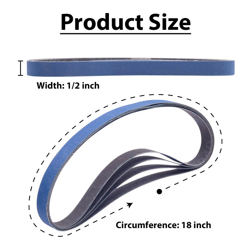 SHUTTLE GENIUS 36 Pack 1/2 x 18 Inch Sanding Belts  4 pcs Each of 80/120/240/400/600/800/1000/2500/5000 Grit  1/2x18 Replacement Sanding Belts for Air/Electirc Belt Sander Woodworking Metal Polishing - Image 2